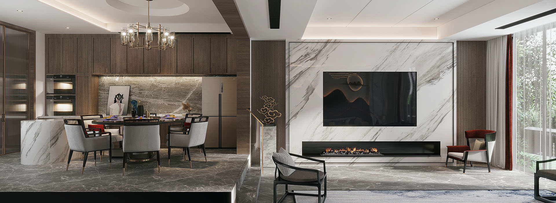 聯投半島,新中式,武漢裝修設計,武漢裝修