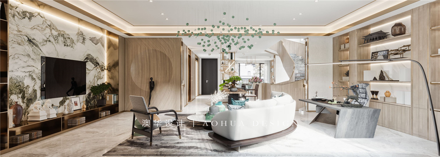 富春山居別墅380㎡新中式