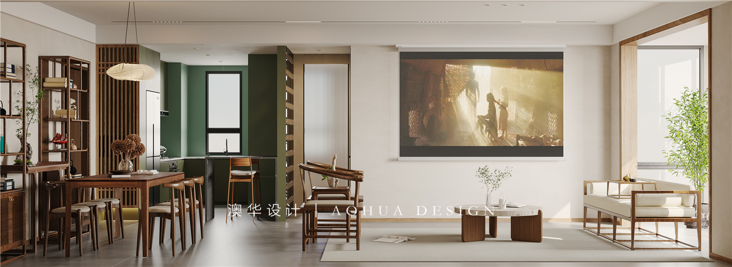 萬科翡翠國際140㎡現(xiàn)代中式混搭