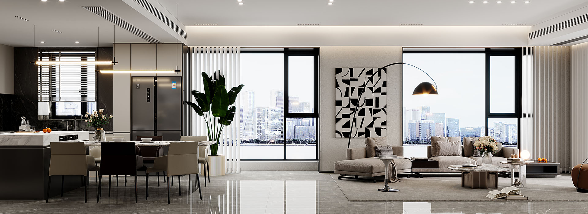 世茂天胤裝修效果圖,武漢裝修設計,現代極簡