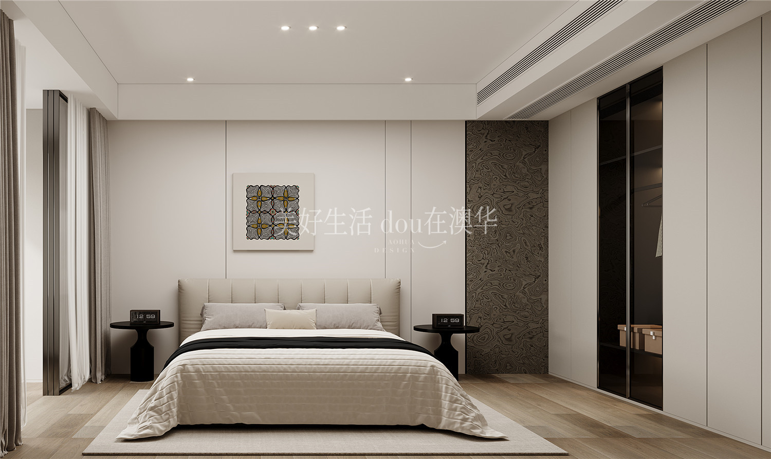 世茂天胤裝修效果圖,武漢裝修設計,現代極簡