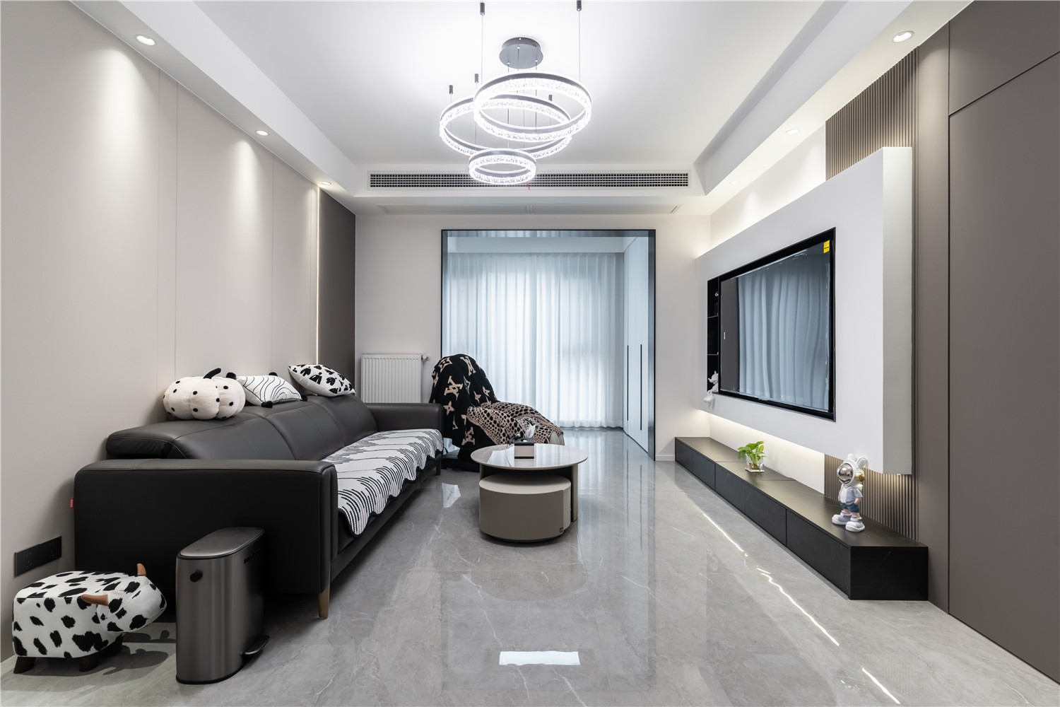 現代黑白灰,武漢裝修設計