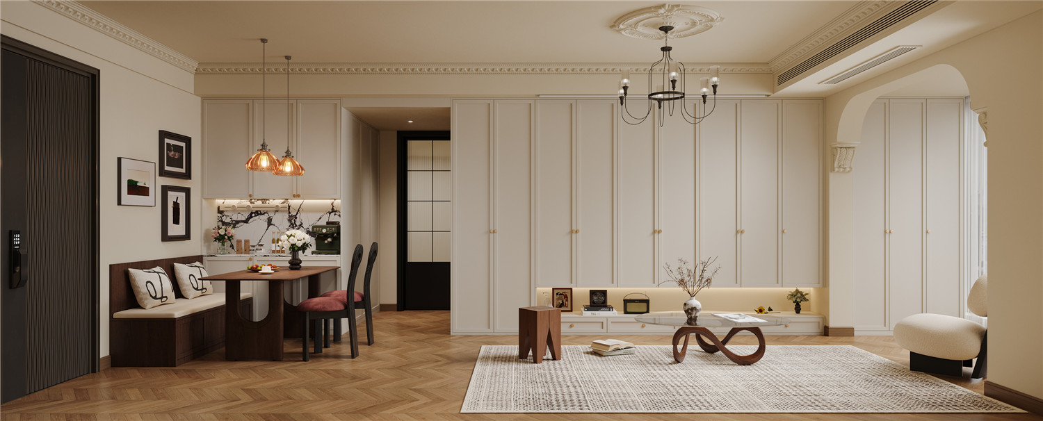 香榭東沙裝修效果圖,法式南洋風