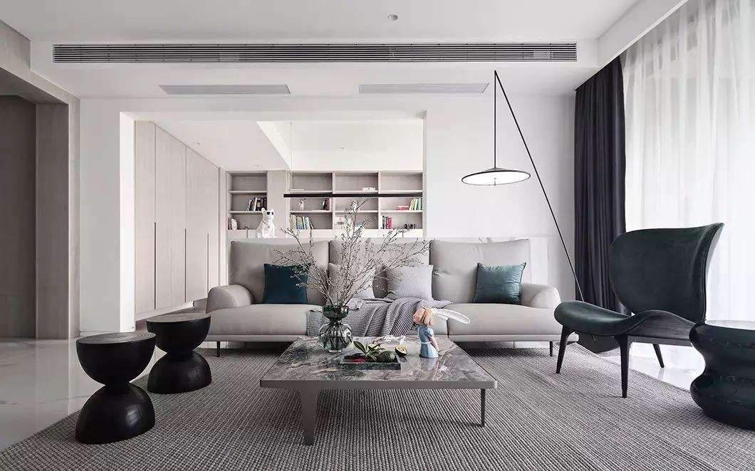 綠地國際金融城裝修,現代簡約黑白灰