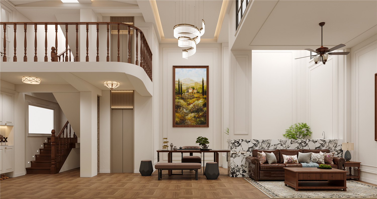 聯(lián)投半島一品別墅裝修,美式風格