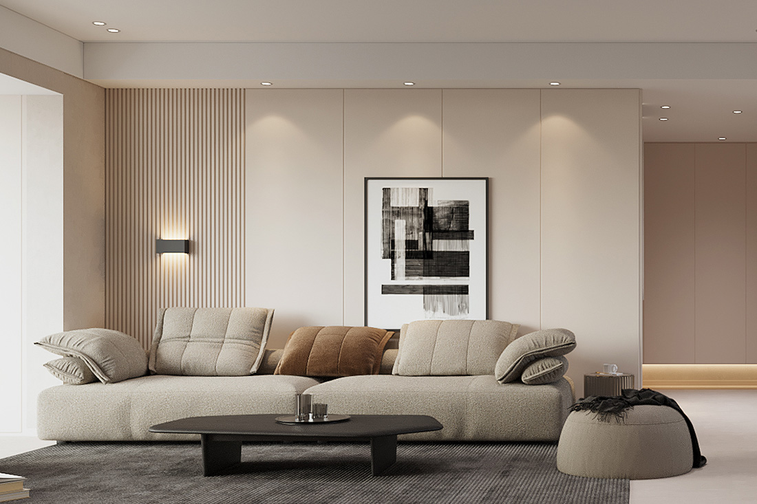 華發中央首府裝修,現代奶油