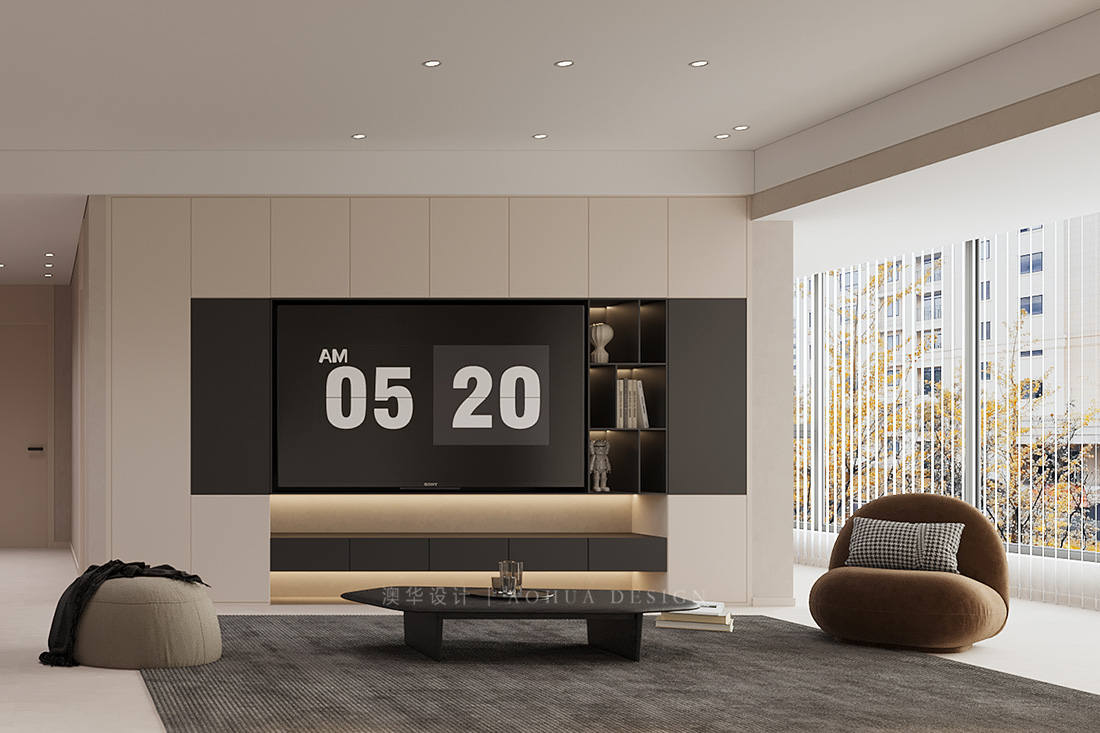 華發中央首府裝修,現代奶油