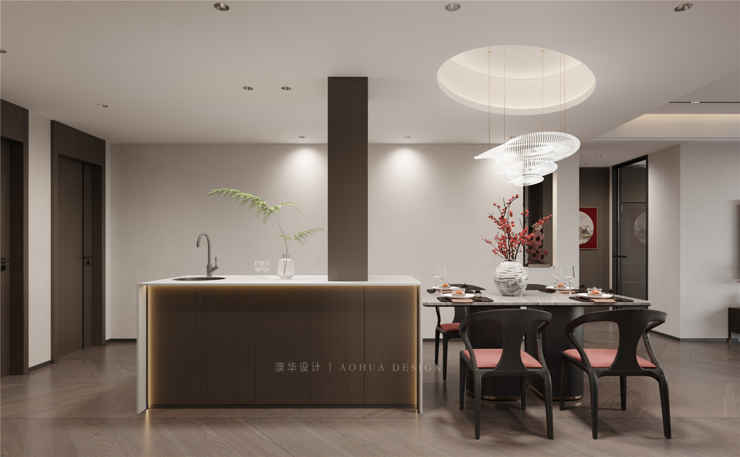 大平層裝修,新中式