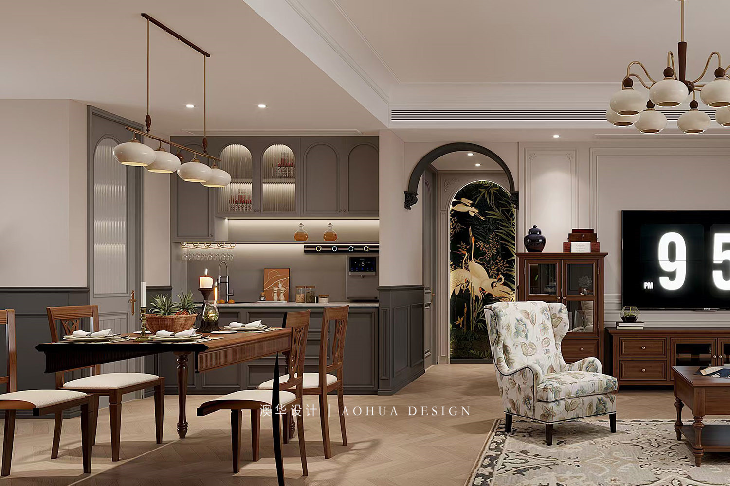 華僑城原岸裝修,美式風格