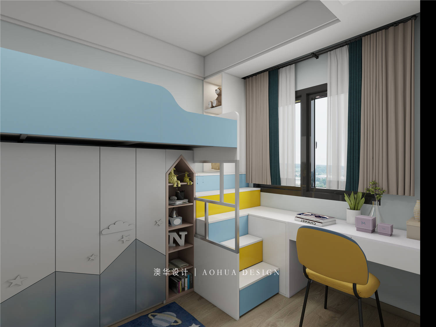 越秀中交星匯園裝修,原木奶油風