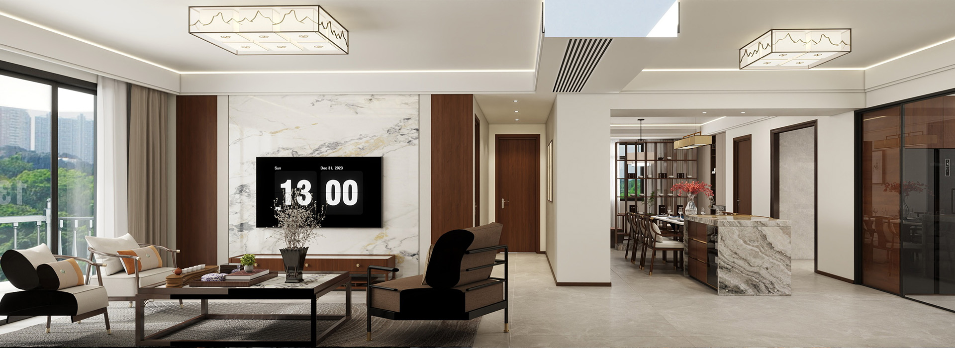 同馨花園裝修,現代中式風格