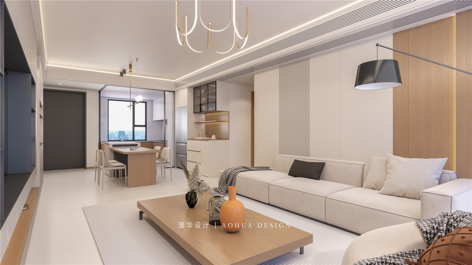 樾景臺裝修,現代原木風格