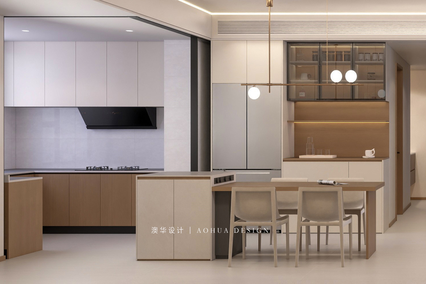 樾景臺裝修,現代原木風格