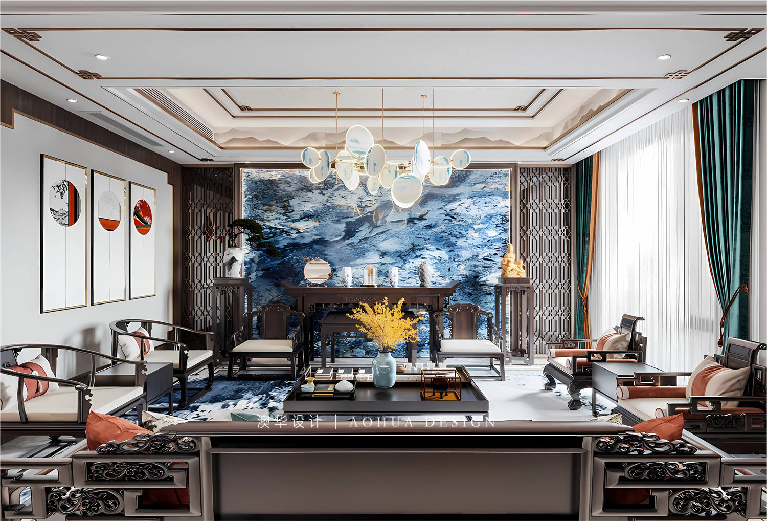 武漢別墅設計,中式風裝修